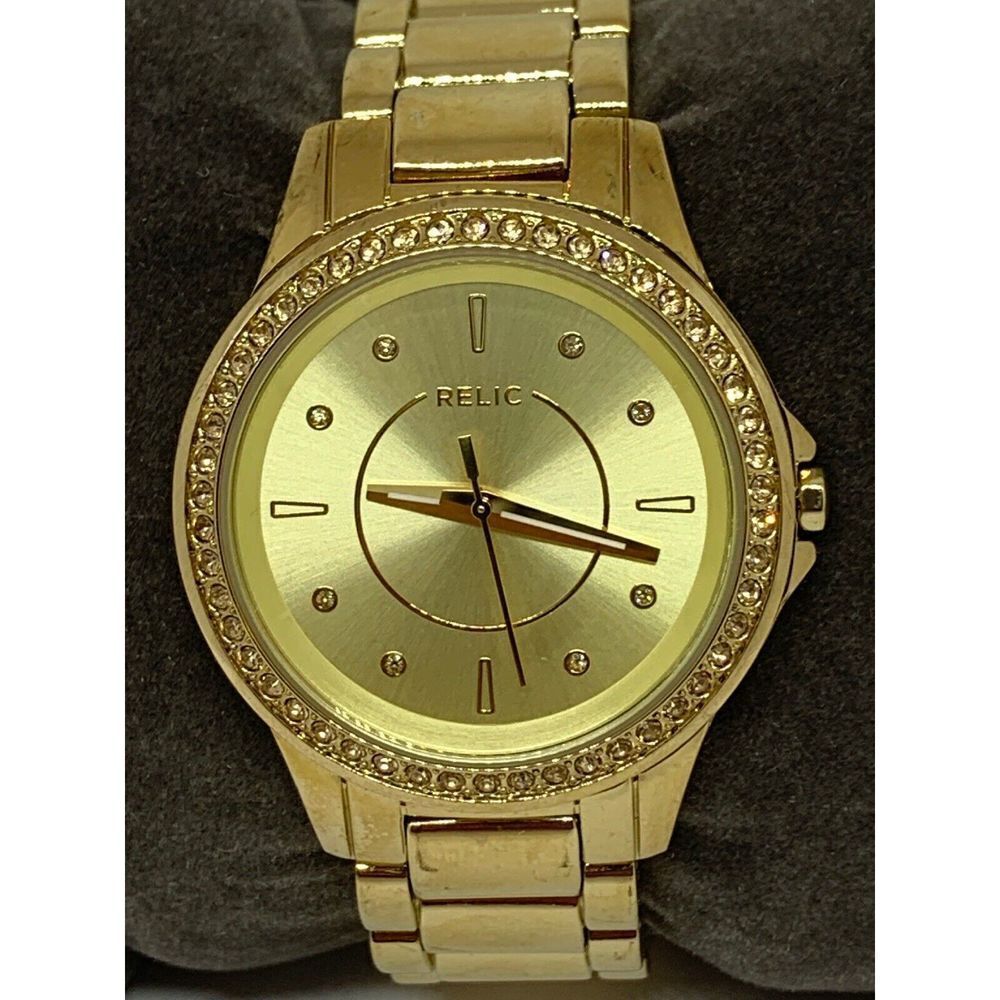 Relic ZR1218 Women's Gold Stainless Steel Analog Rose Gold Dial Quartz Watch W72